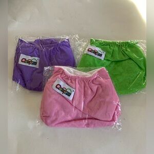 New Qianqunui lot of 3 reusable and adjustable cloth diaper covers snap closure